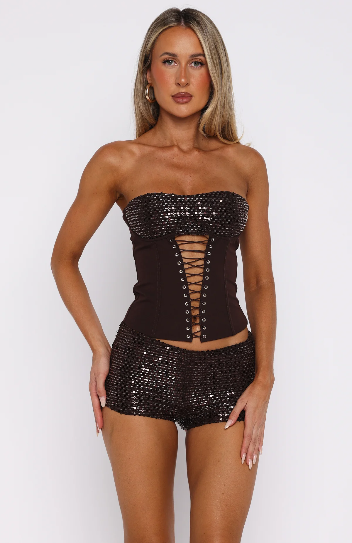 11062-the-glitterati-beaded-mini-shorts-chocolate-2.webp The Glitterati Beaded Mini Shorts Chocolate