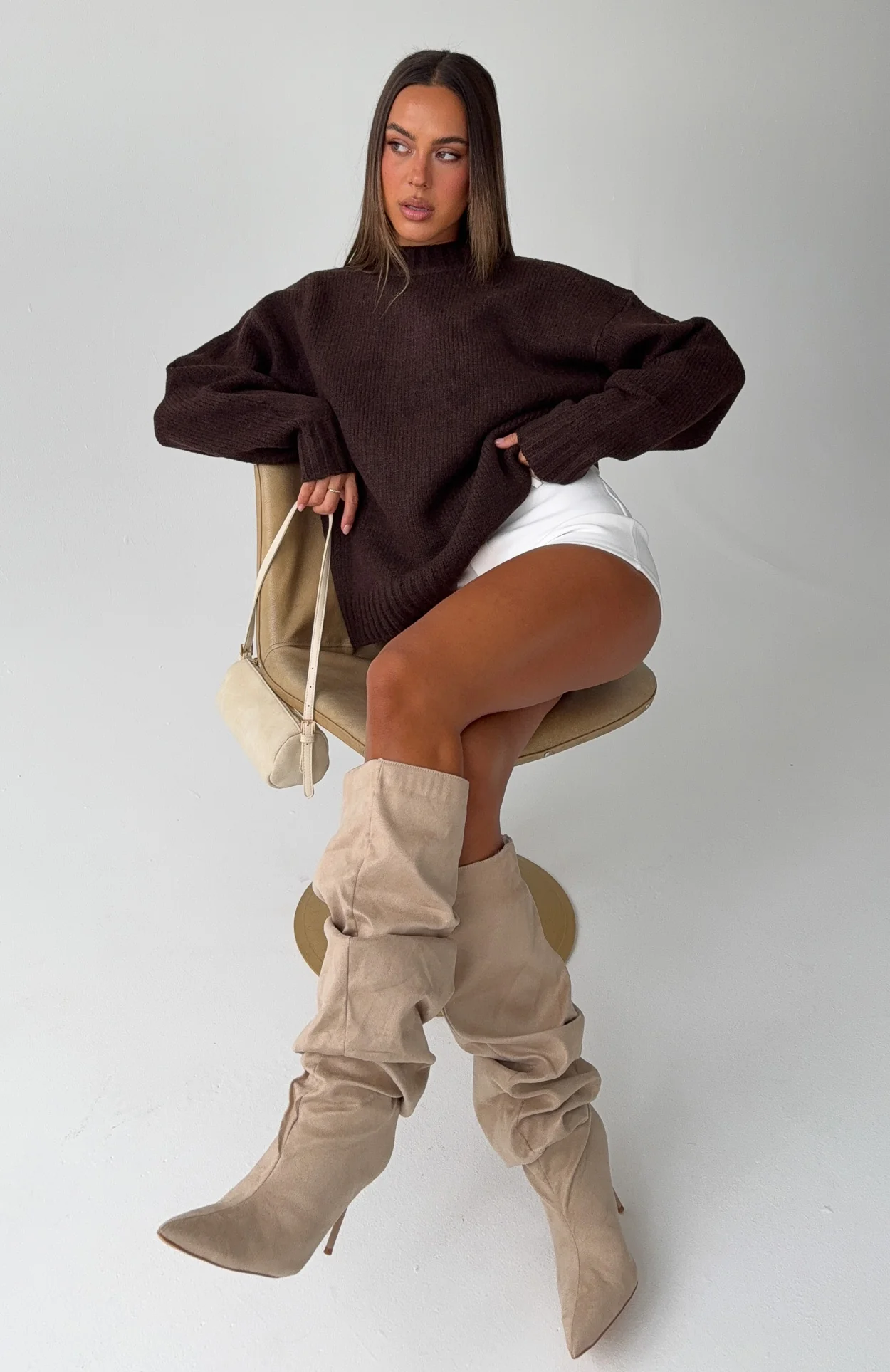 Apres Ski With Me Knit Sweater Chocolate