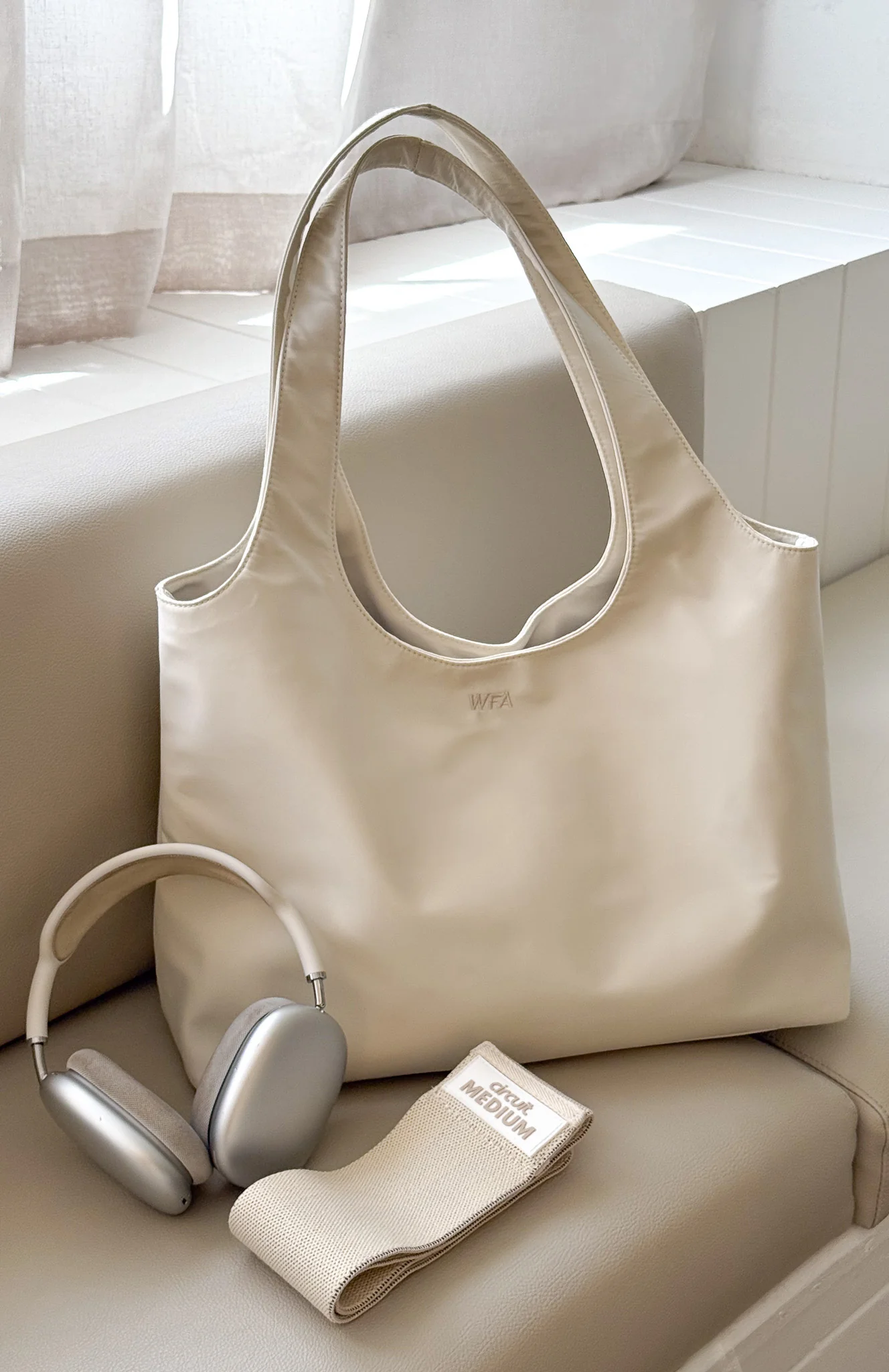 12482-maxton-nylon-shoulder-bag-cream-1.webp Maxton Nylon Shoulder Bag Cream