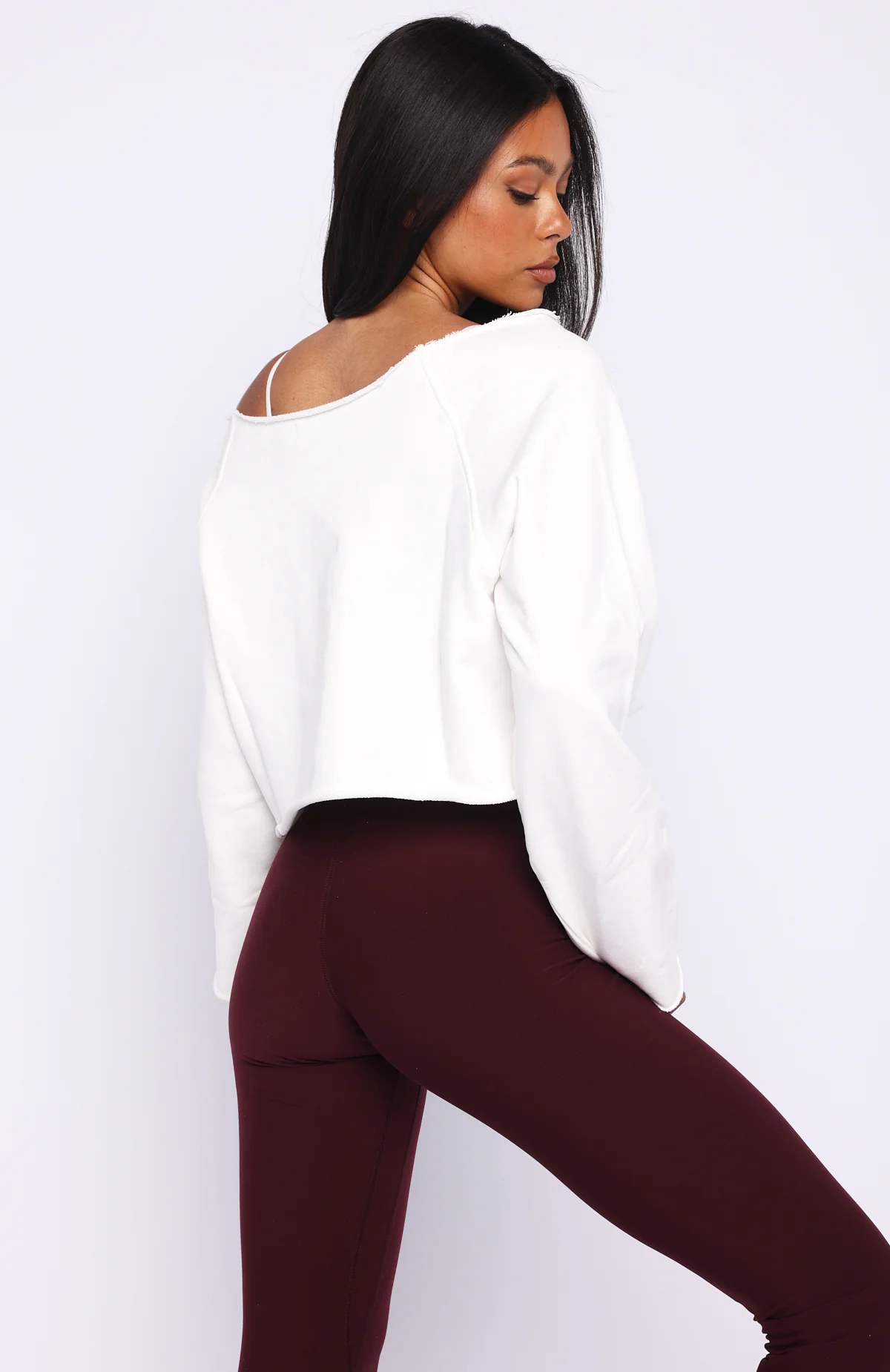 Keep It Rolling Cropped Off Shoulder Sweater Off White