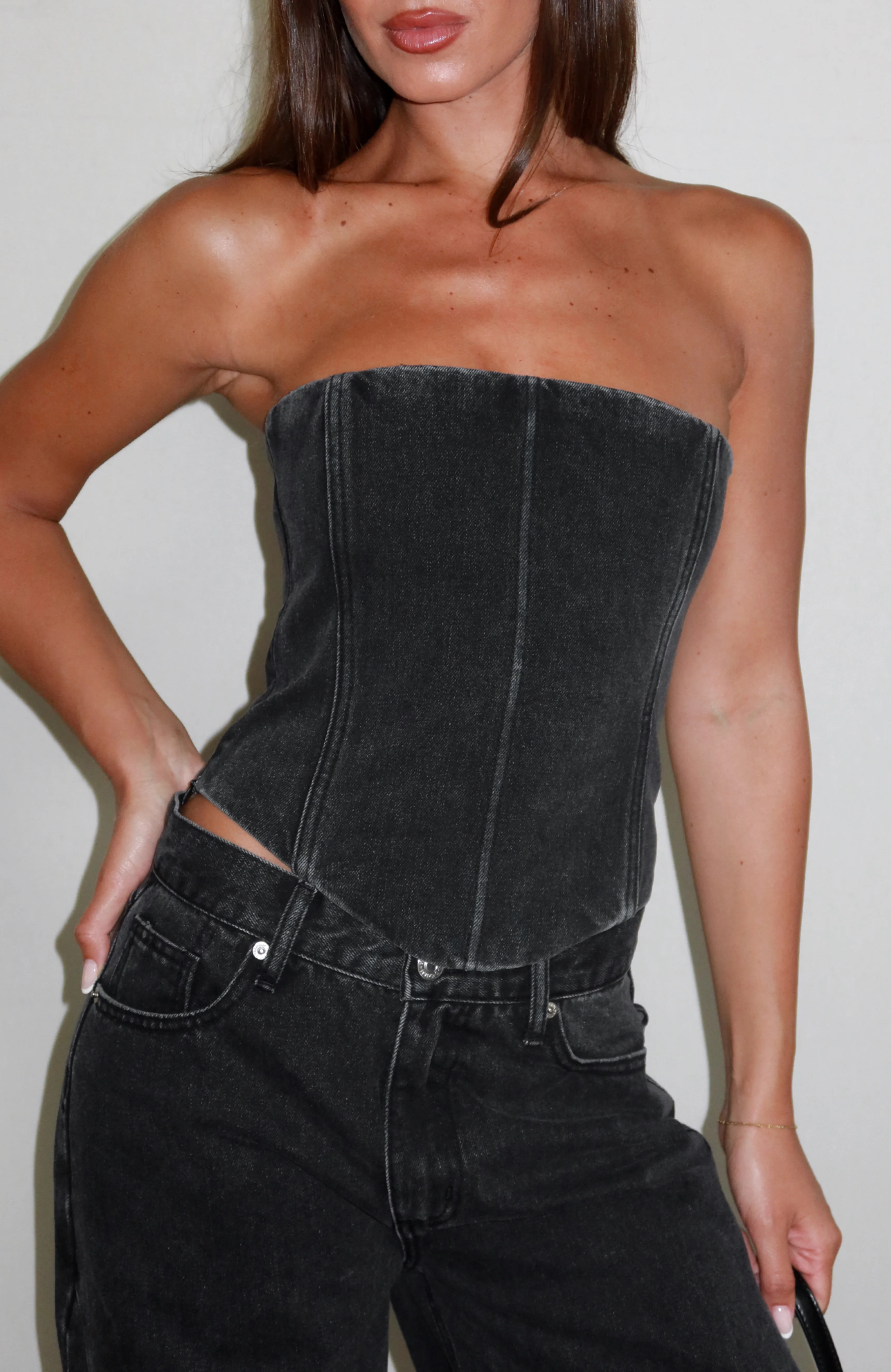 16299-be-mine-forever-denim-bustier-black-acid-1.webp Be Mine Forever Denim Bustier Black Acid