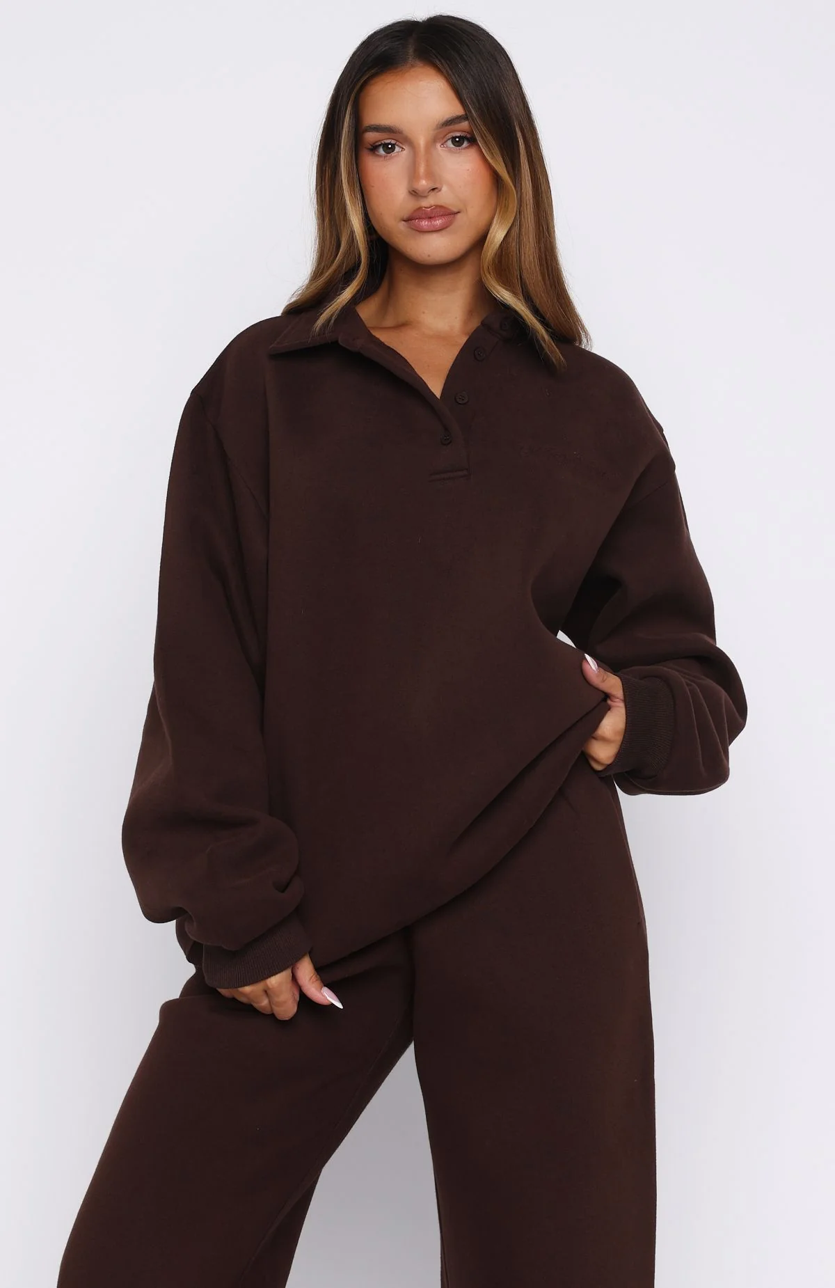 18930-chill-moves-oversized-henley-sweater-chocolate-2.webp Chill Moves Oversized Henley Sweater Chocolate