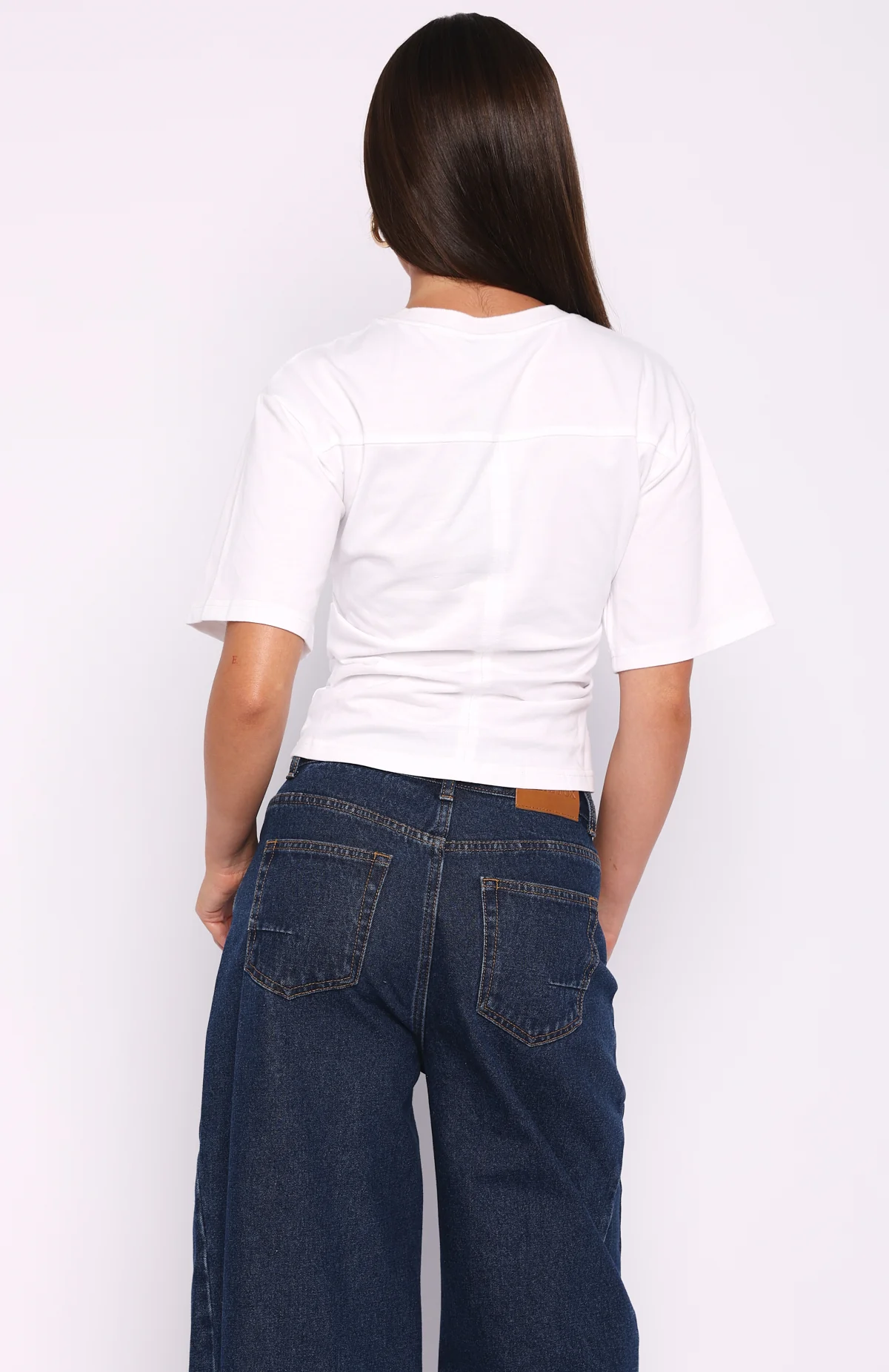 Destination Unknown Cinched Waist Boxy Tee White