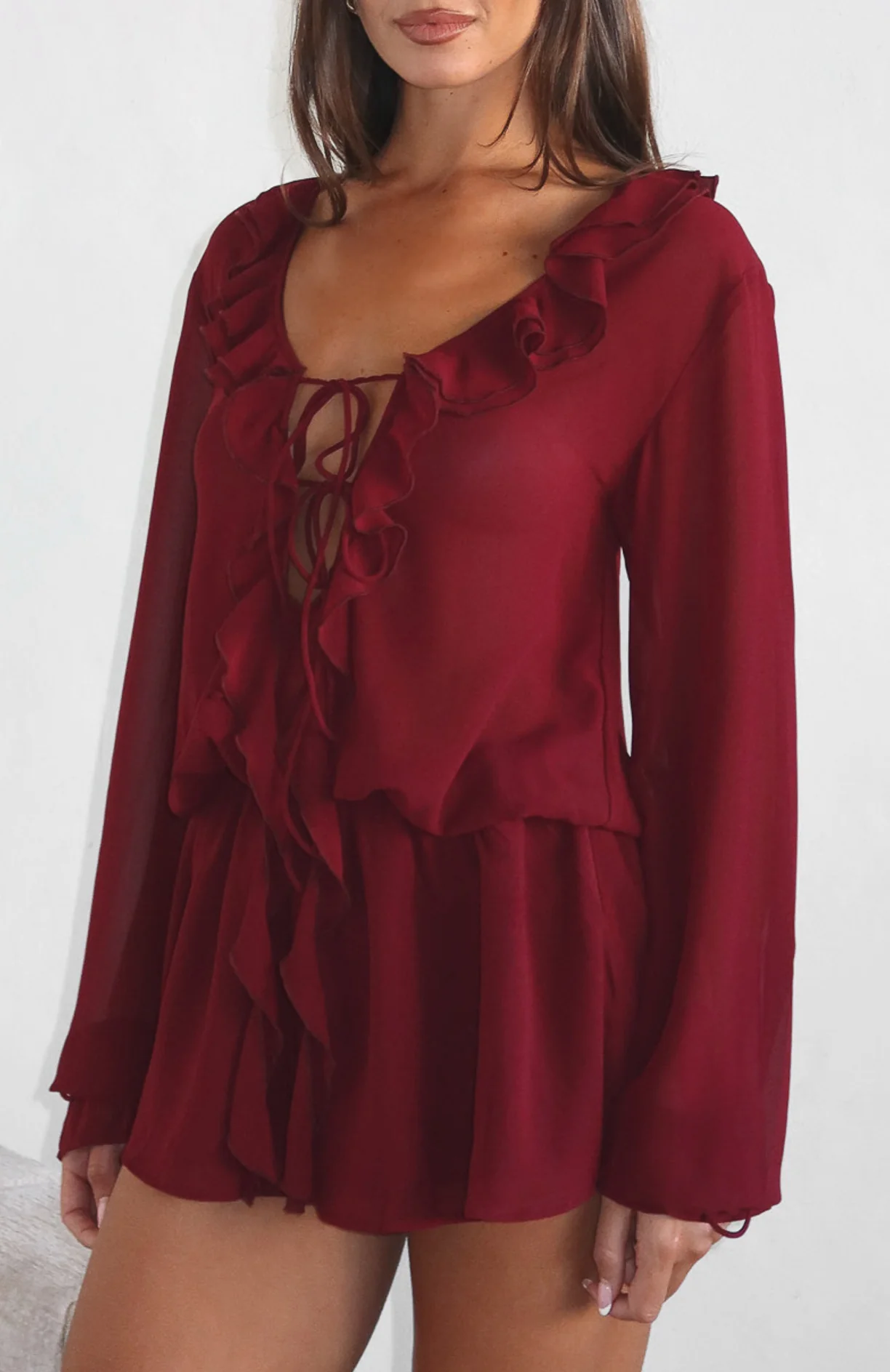 21846-eternal-energy-long-sleeve-mini-dress-burgundy-1.webp Eternal Energy Long Sleeve Mini Dress Burgundy