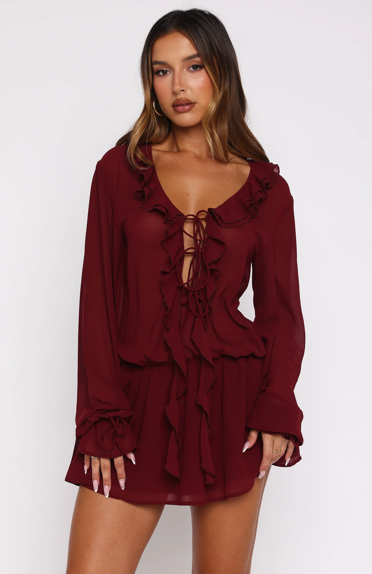 21846-eternal-energy-long-sleeve-mini-dress-burgundy-4.webp Eternal Energy Long Sleeve Mini Dress Burgundy