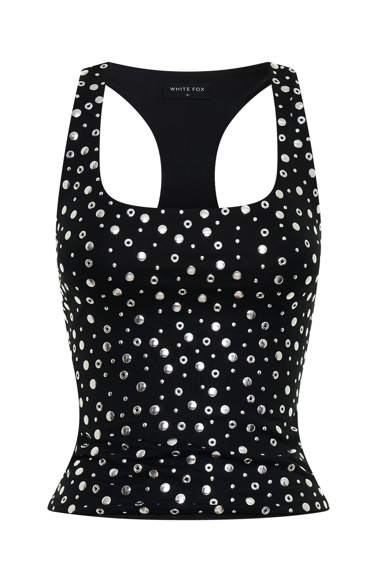 Festival Feels Studded Tank Top Black
