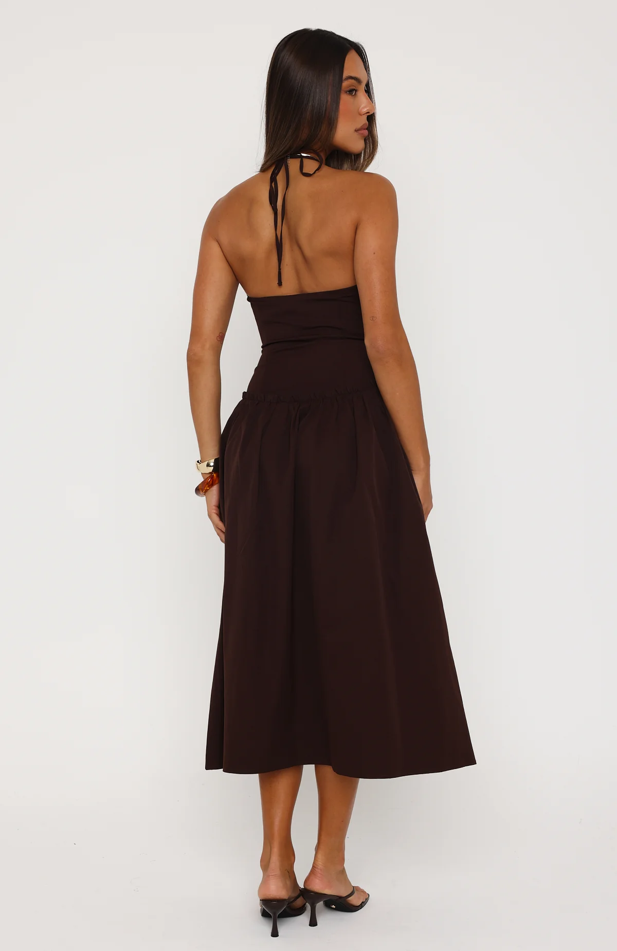 Hot Honey Haze Midi Dress Chocolate