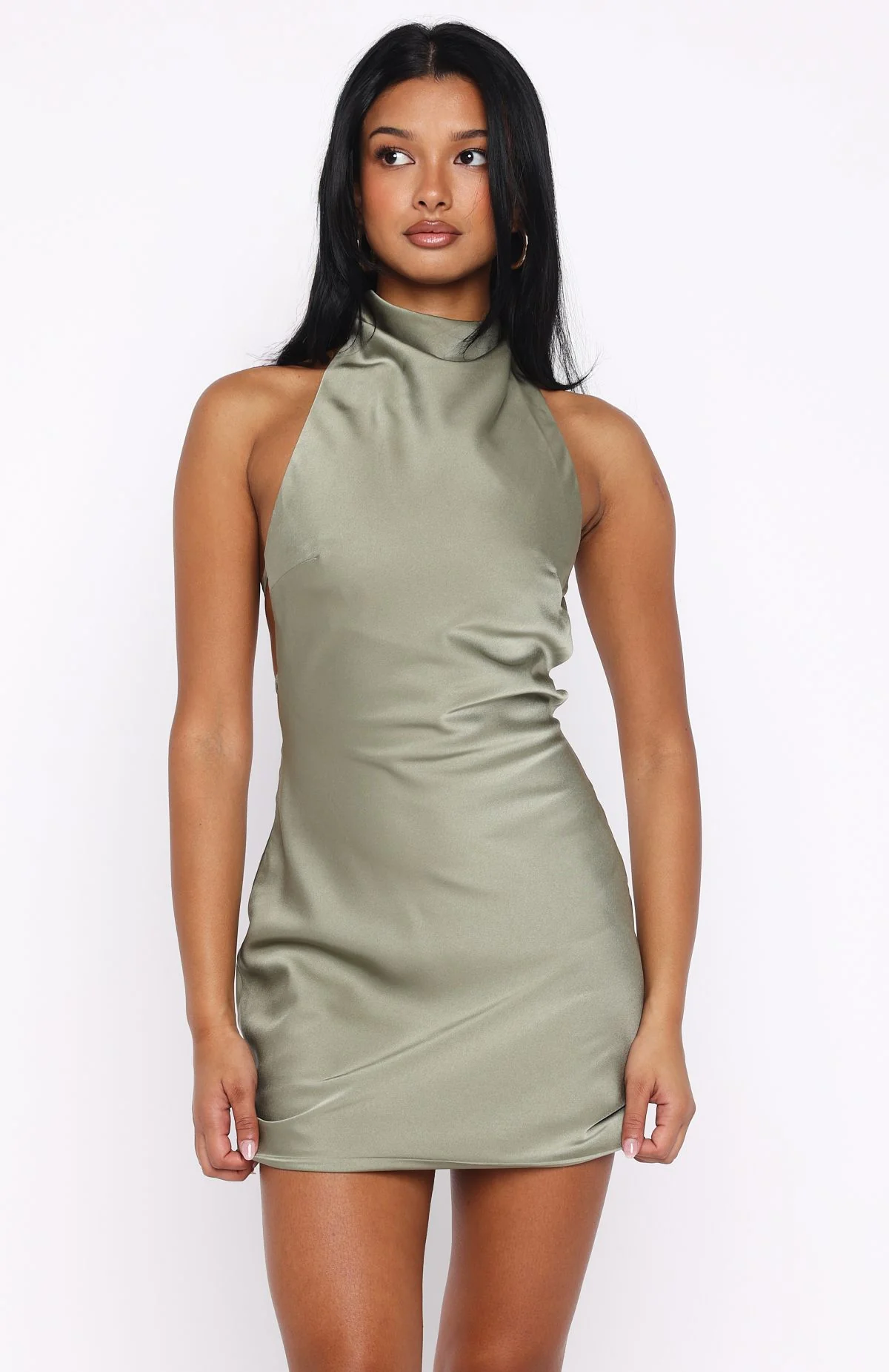 4173-just-small-talk-halter-mini-dress-khaki-3.webp Just Small Talk Halter Mini Dress Khaki