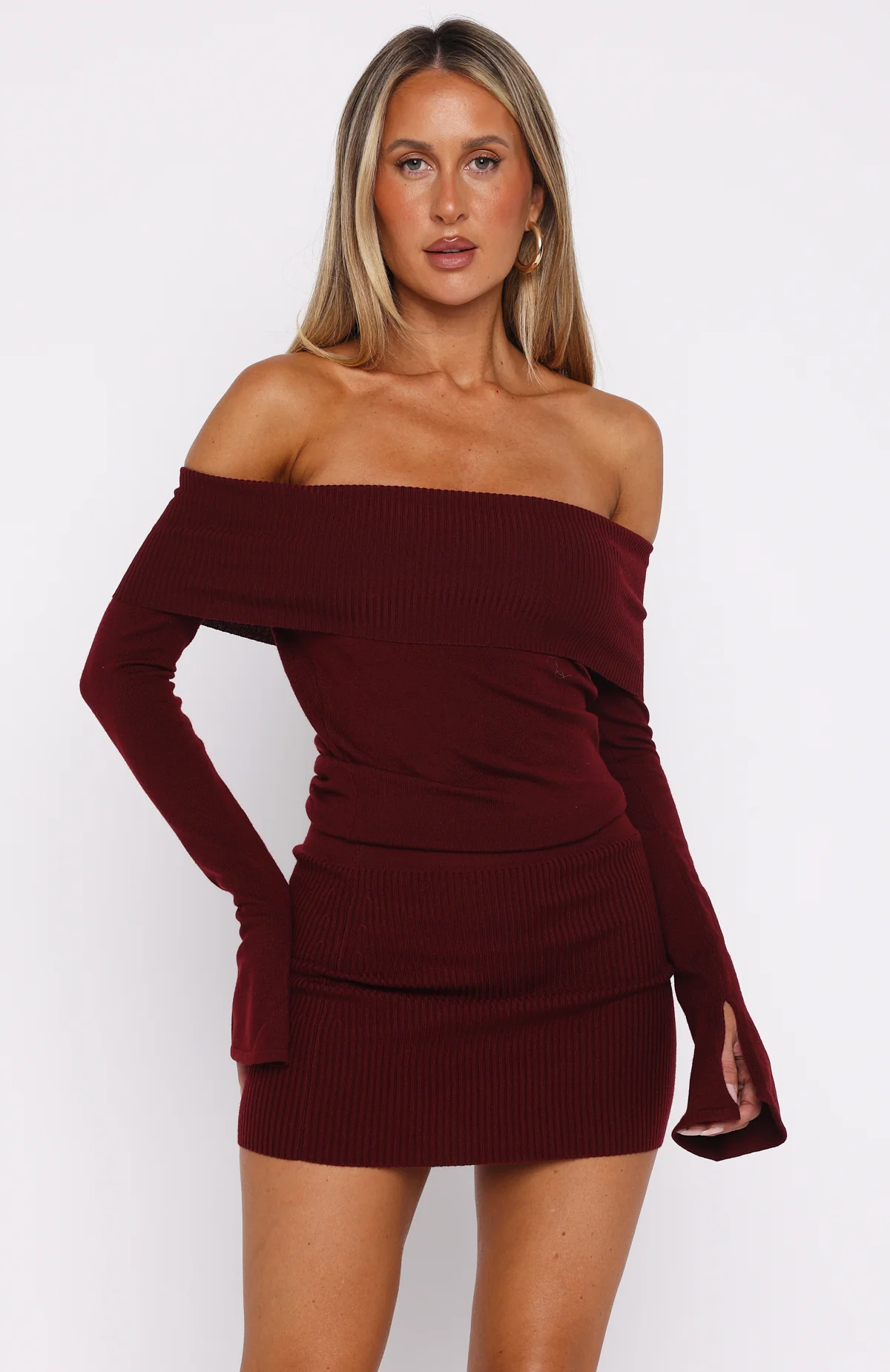 5805-parental-guidance-knit-mini-dress-burgundy-2.webp Parental Guidance Knit Mini Dress Burgundy