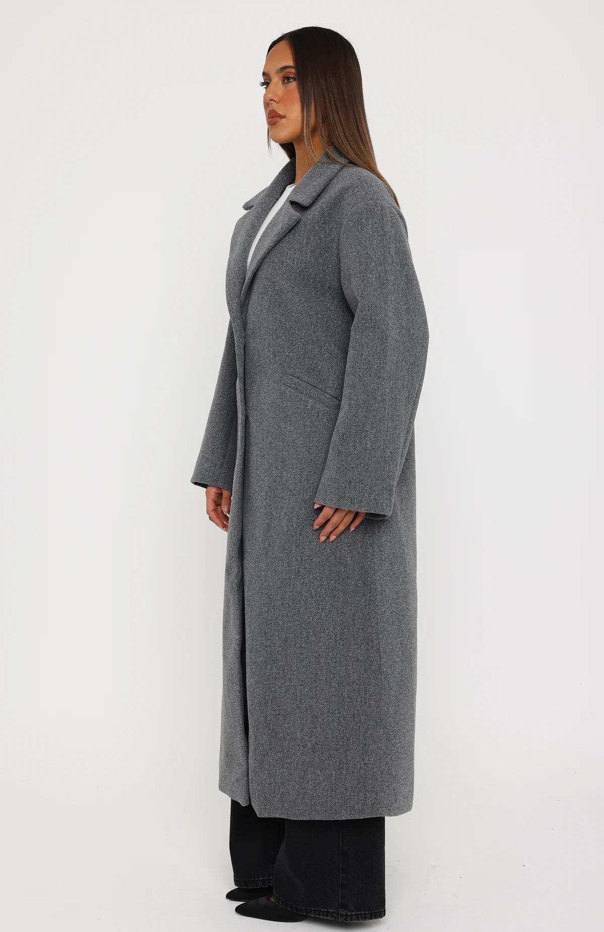 Side Eye Oversized Coat Charcoal