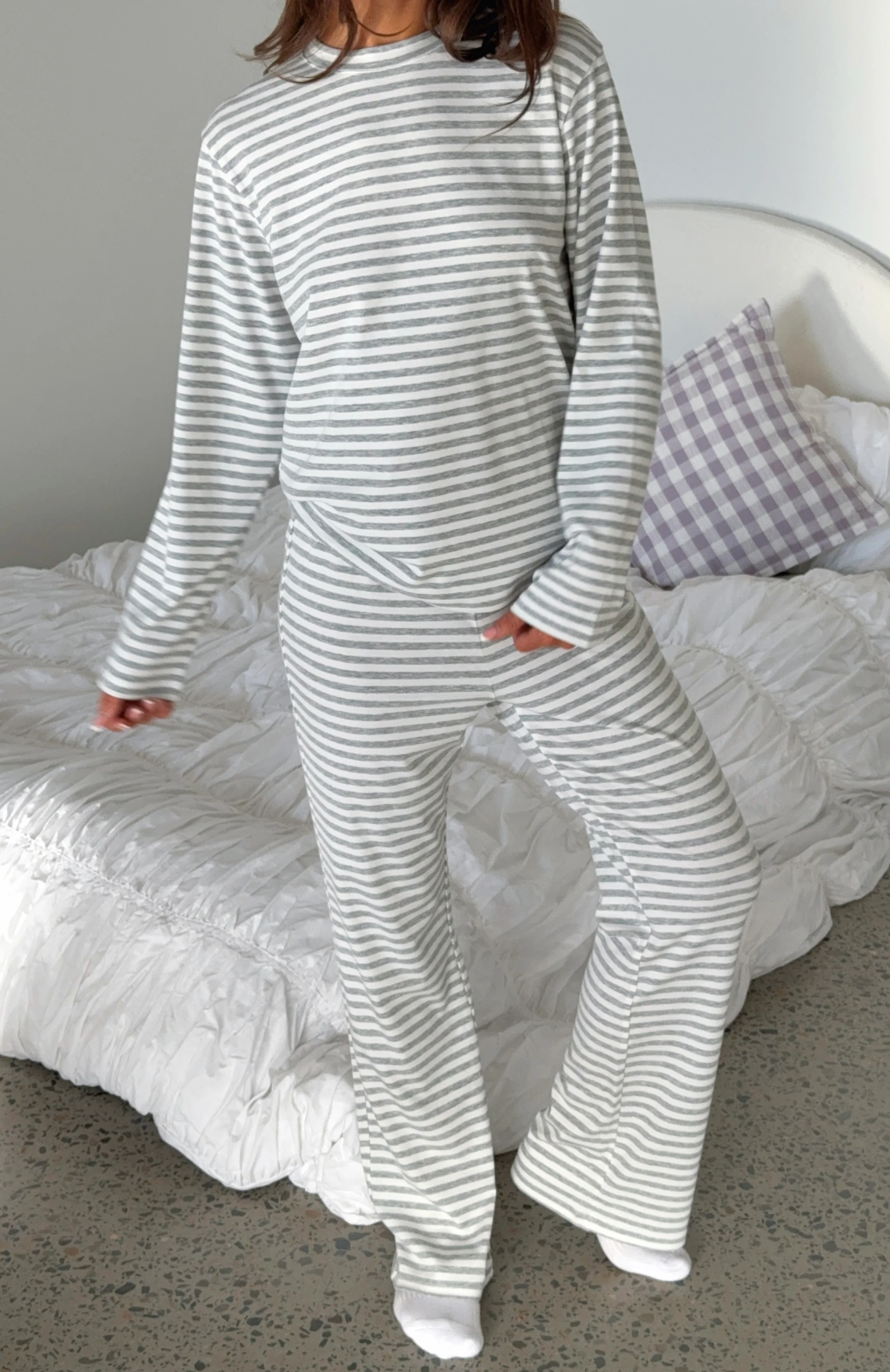 6561-slow-life-pyjama-pants-grey-white-stripe-1.webp Slow Life Pyjama Pants Grey/White Stripe
