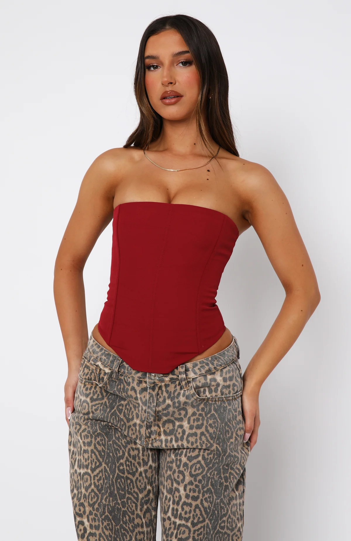 9897-let-it-go-strapless-bustier-wine-2.webp Let It Go Strapless Bustier Wine
